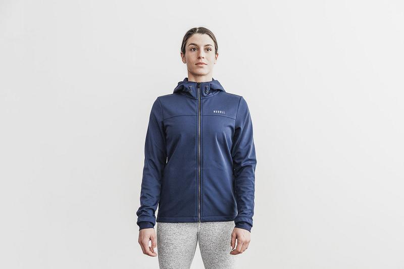 Navy Nobull WoSoftshell Women\'s Hoodie | CA H2192A